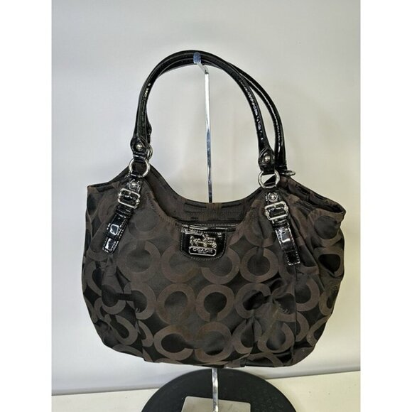Coach Madison Abigail Signature Sateen & Patent Leather Bag - Picture 1 of 10